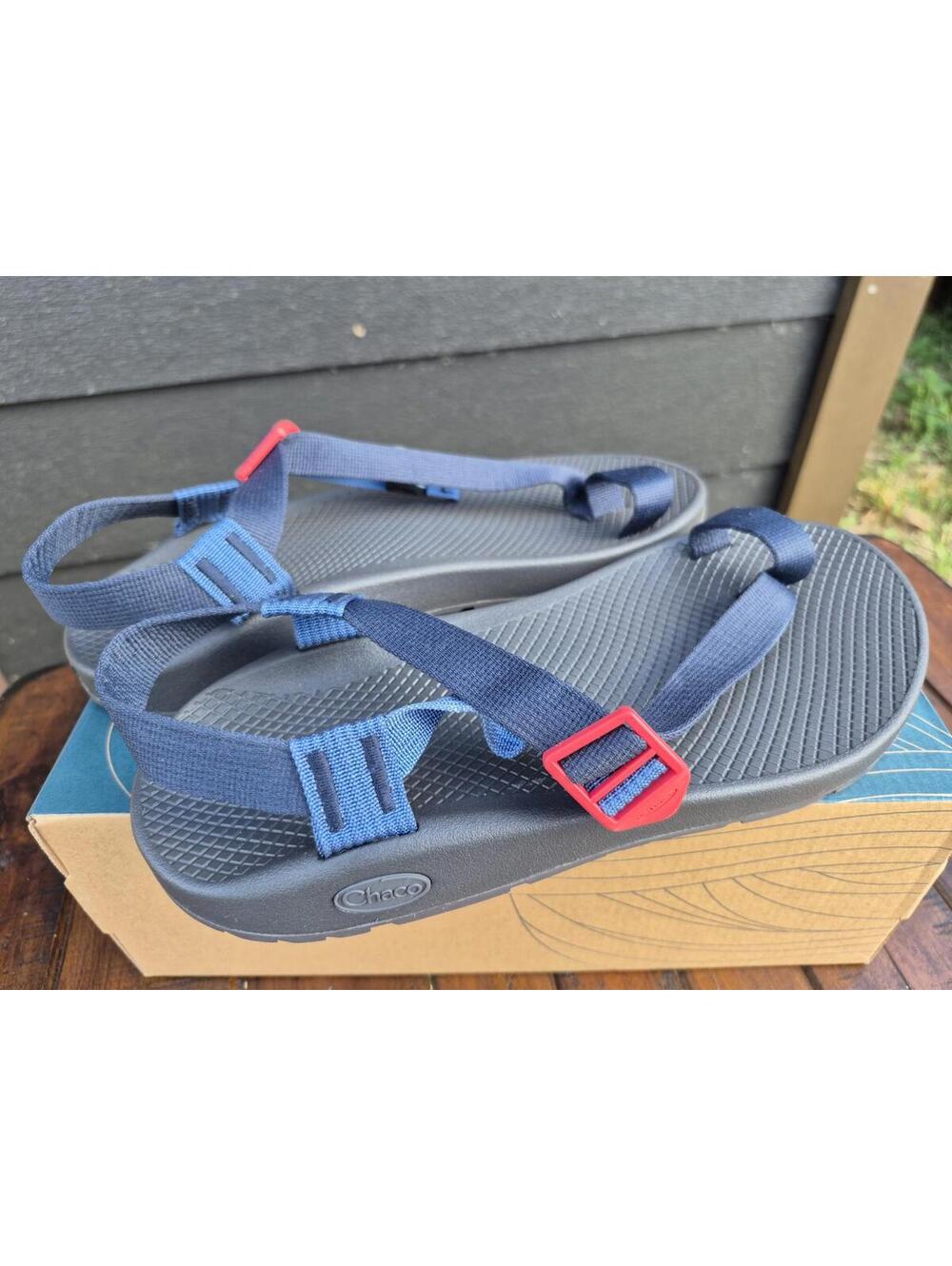 Chaco Bodhi Mens New Black Blue $100 MSRP Sandals Slides Flip Flops Size 8 - Picture 3 of 5